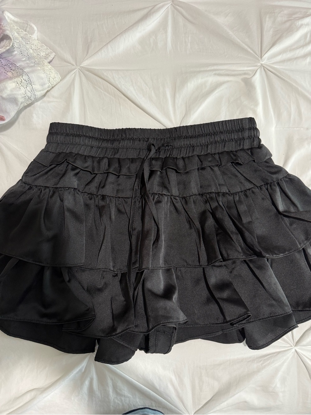 Black Ruffled Mini Skirt - Stylish Layered Design